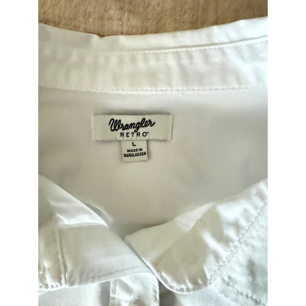 Wrangler Retro‎ Women's White Button Western Rodeo Blouse Size L - Picture 4 of 8
